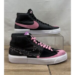 Nike Black and Pink High-Top Athletic Sneakers
